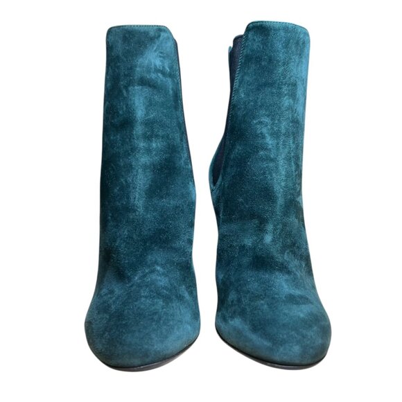 Dolce & Gabbana Green Suede Block Heel Ankle Boot 7.5 Winter Holiday Christmas - Picture 6 of 14